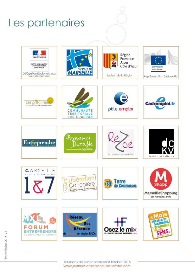 Partenaires Journées de l'Entrepreneuriat Féminin 2015